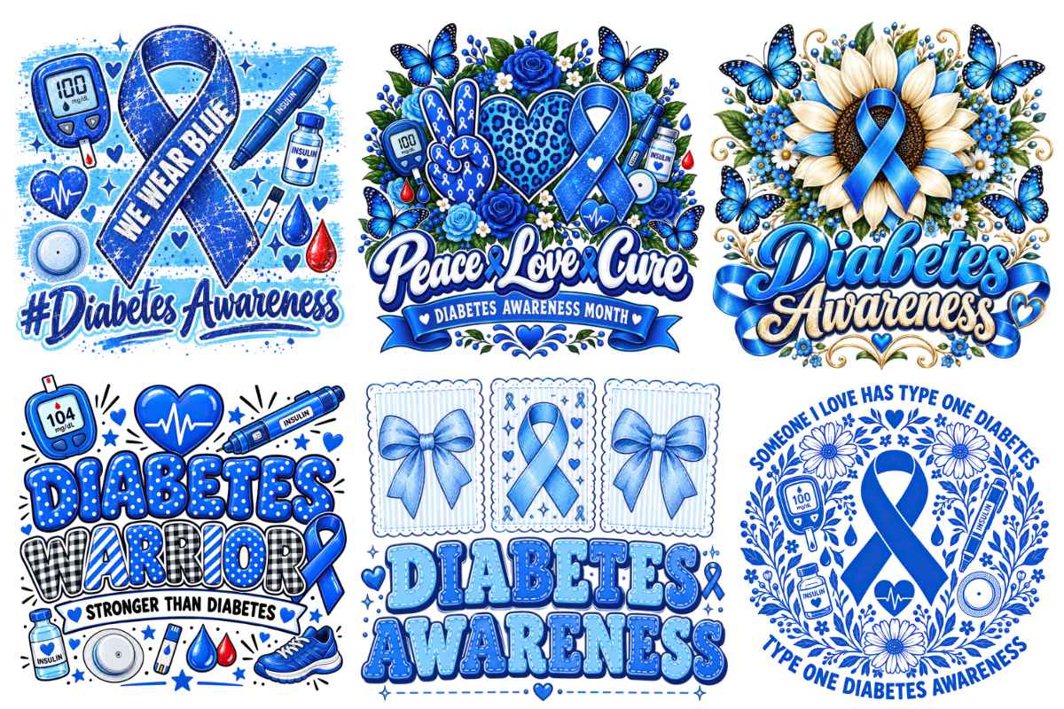 Diabetes Awareness PNG Sublimation Bundle