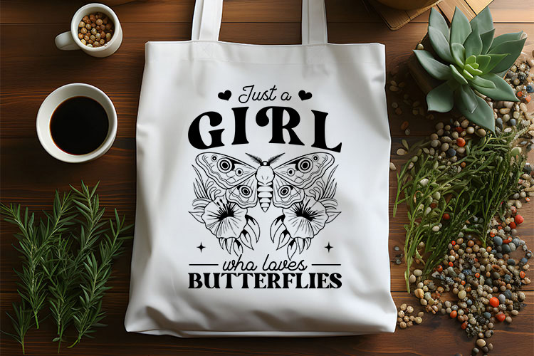 Just A Girl Who Loves Butterflies SVG File Tote Bag Mockup Image.jpg