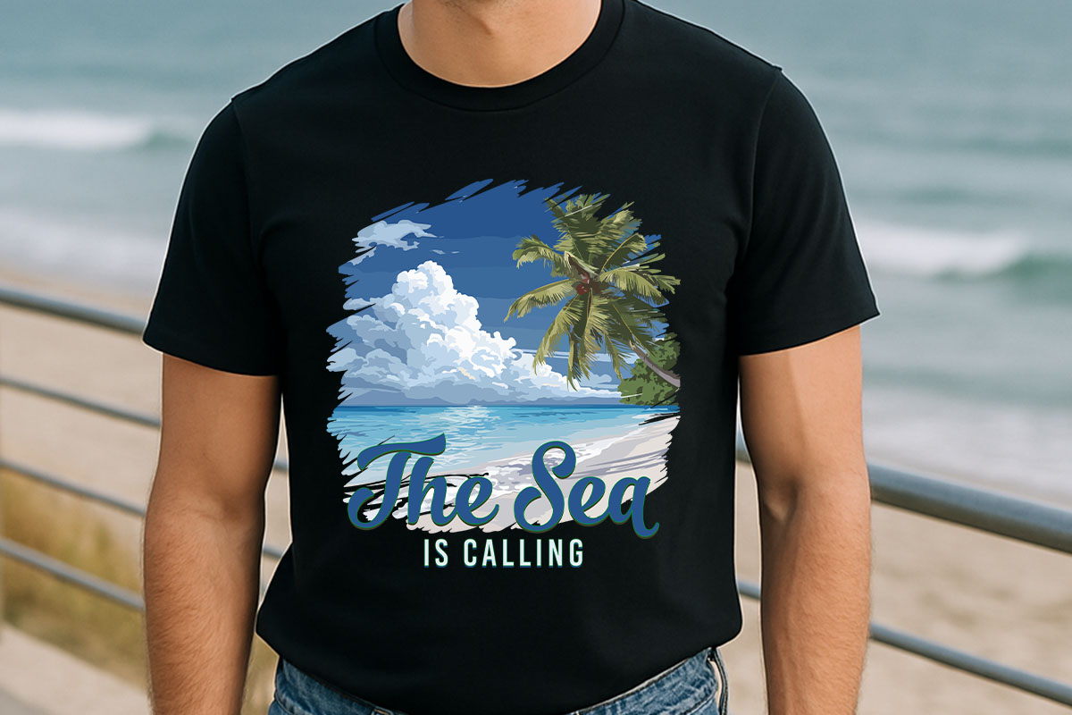 The Sea is Calling - Summer Sublimation Design Tshirt Mockup image.jpg