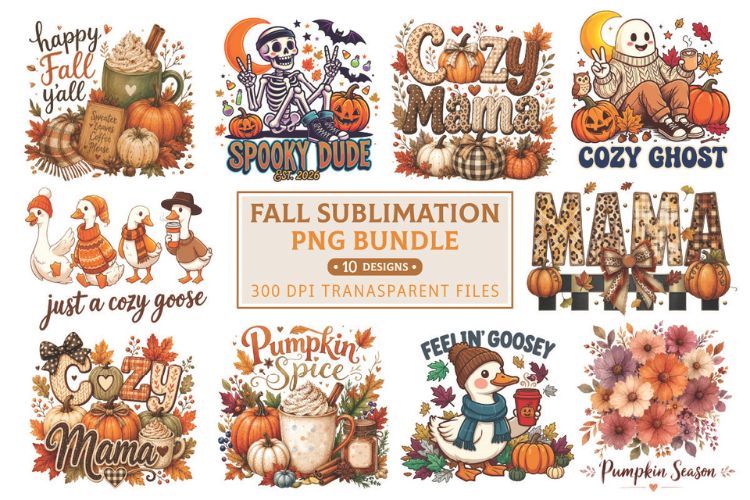 Fall PNG Sublimation Bundle