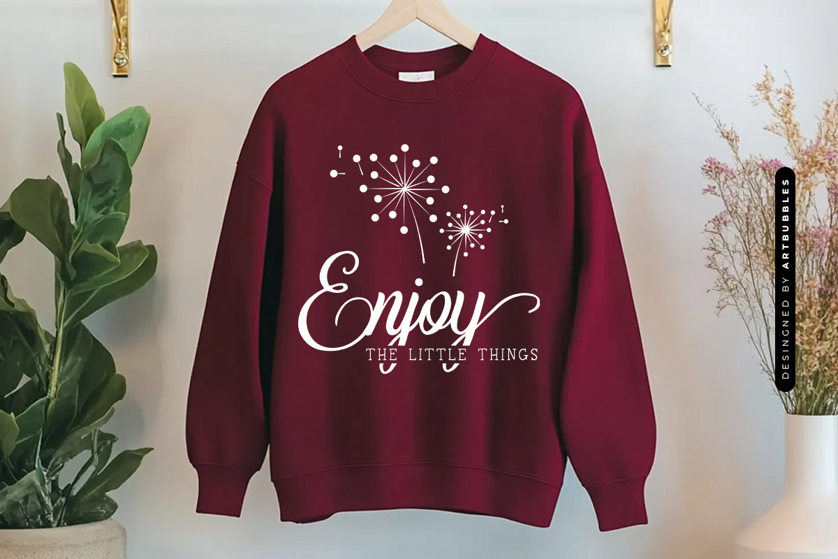 Enjoy the Little Things - Dandelion Flower SVG Swetshirt Mockup image 2.jpg