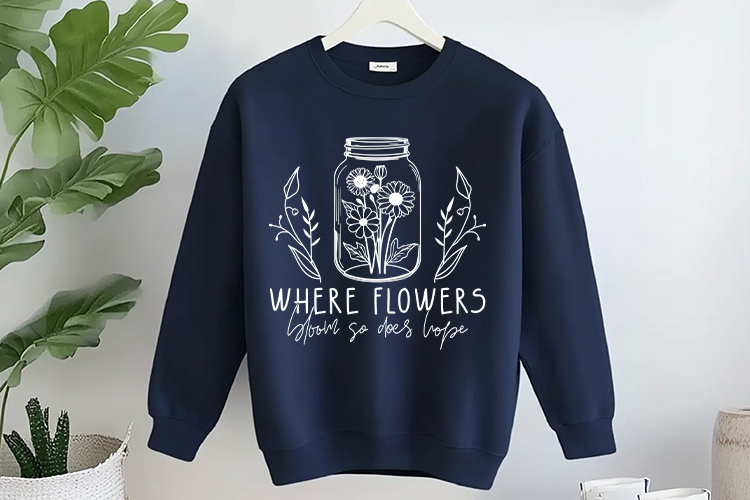Where Flowers Bloom So Does Hope - Wildflower SVG Quote Tshirt Mockup Image.jpg