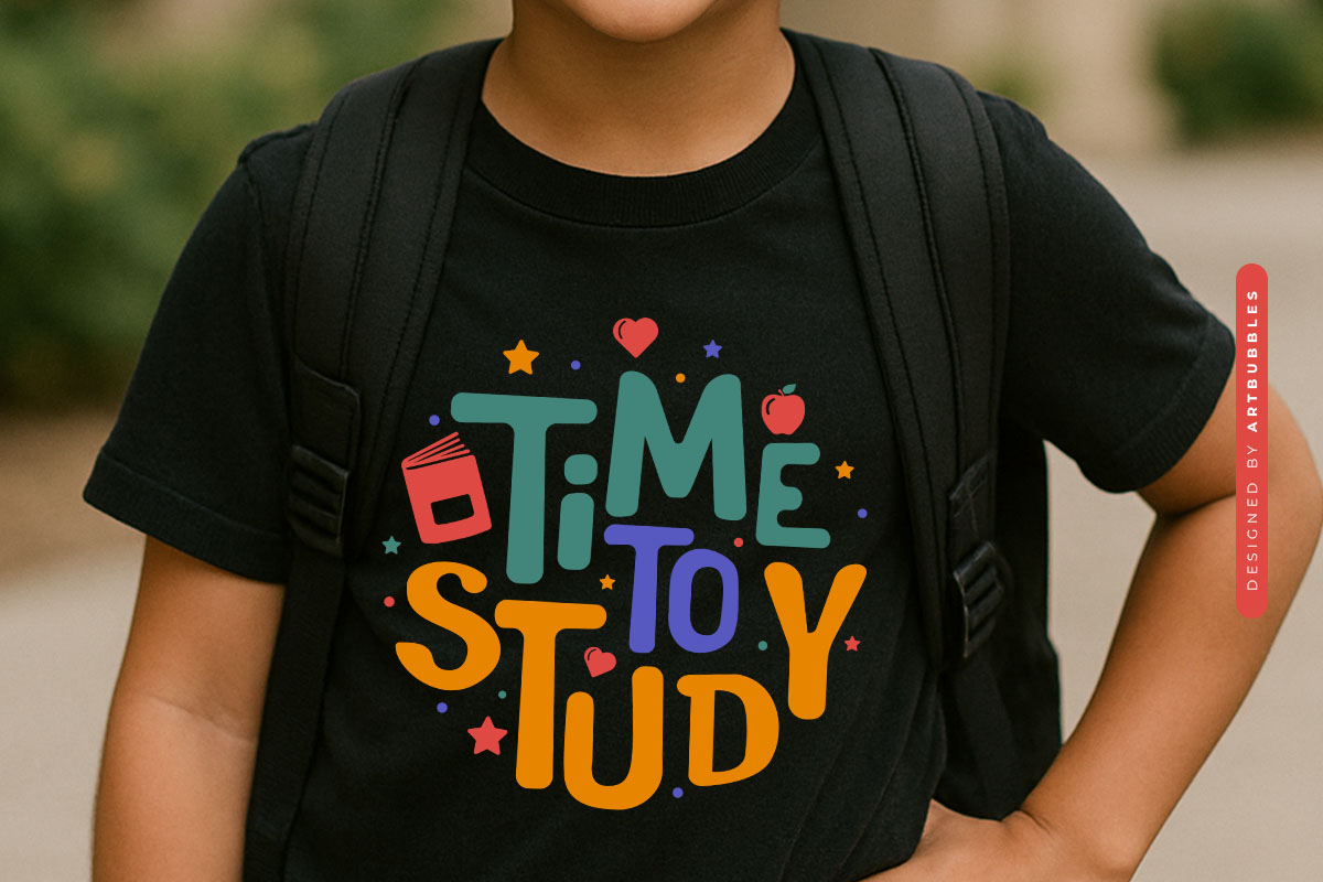 Time to Study - Back To School SVG Tshirt Mockup Image.jpg