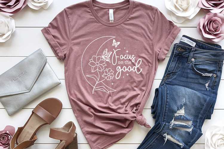 Focus On The Good - Free Butterfly SVG Vector Shirt Mockup Image.jpg