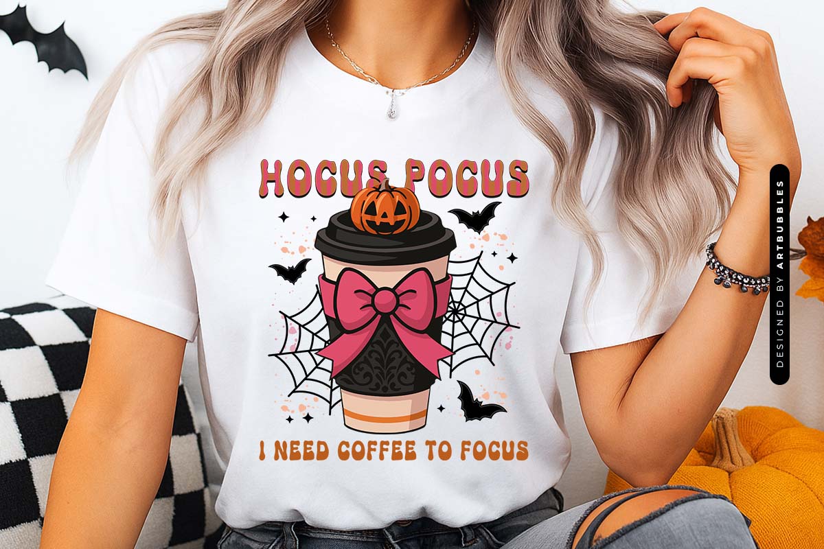 Hocus Pocus I Need Coffee to Focus - Halloween Sublimation Shirt Mockup Image.jpg