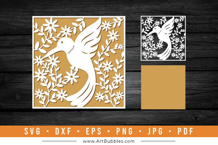 Hummingbird SVG Layered Paper Cut Design
