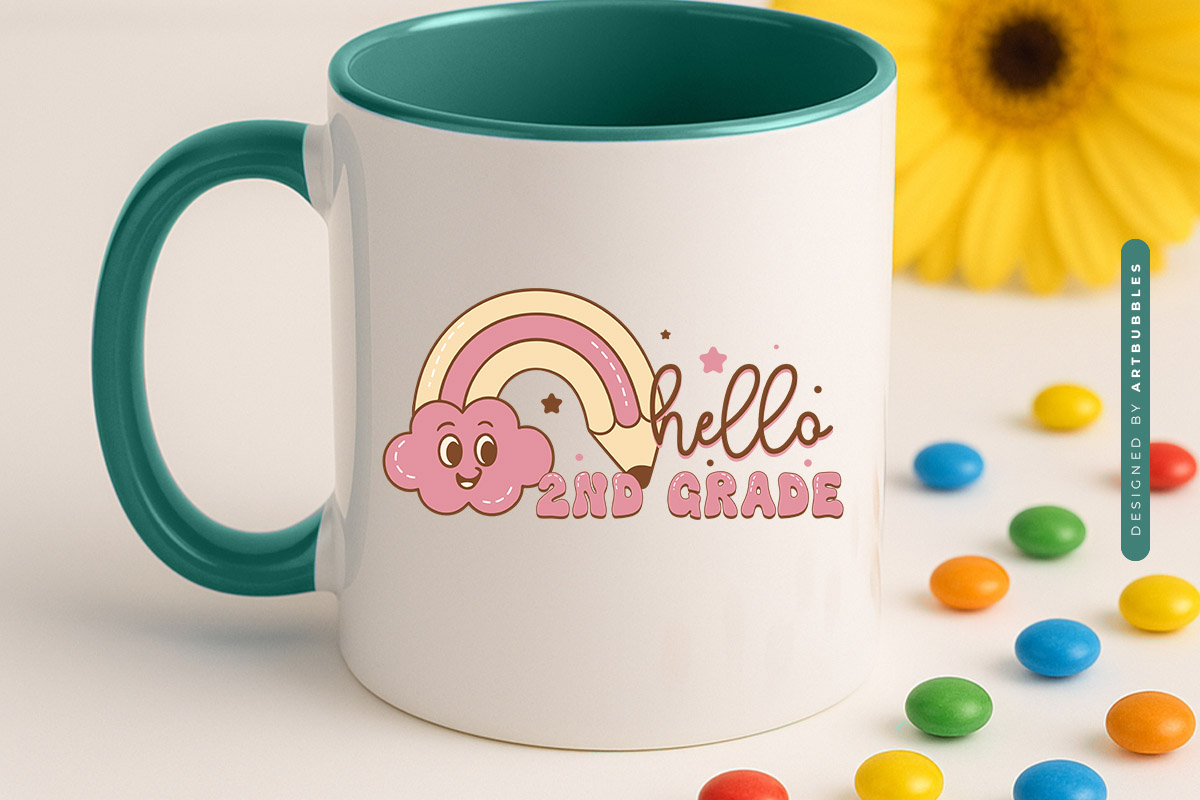 Hello 2nd Grade - Retro Back to School Sublimation Mug Mockup Image.jpg