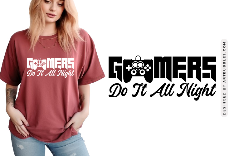 Gamers Do It All Night SVG Vector