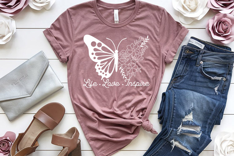 Live Love Inspire - Free Butterfly SVG Graphic Shirt Mockup Image.jpg