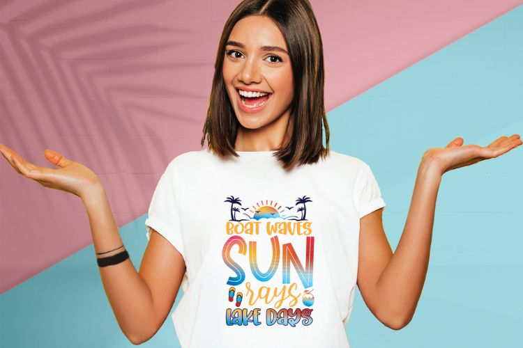 Boat Waves Sun Rays Lake Days - Summer PNG Tshirt Mockup Image.jpg