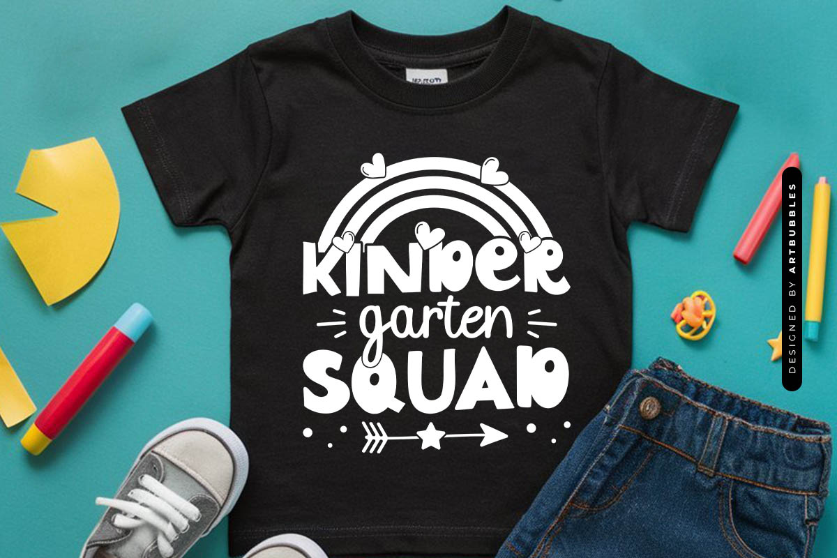Kindergarten Squad - Back to School SVG Shirt Mockup Image.jpg