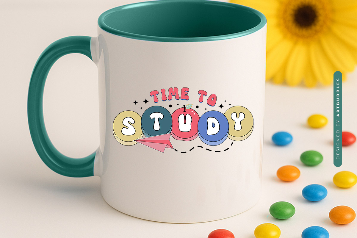 Time To Study - Funny Back to School Sublimation Mug Mockup Image.jpg