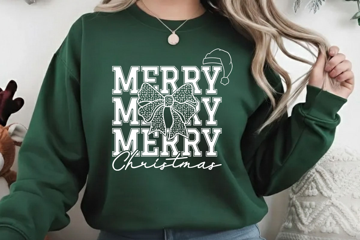 Coquette Bow Merry Christmas SVG Sweatshirt Mockup image.jpg