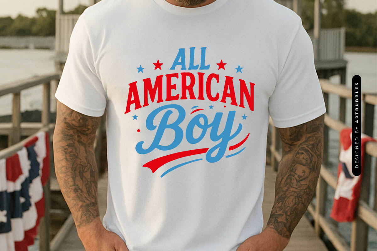 All American Boy - Cricut 4th of July SVG Tshirt Mockup Image.jpg