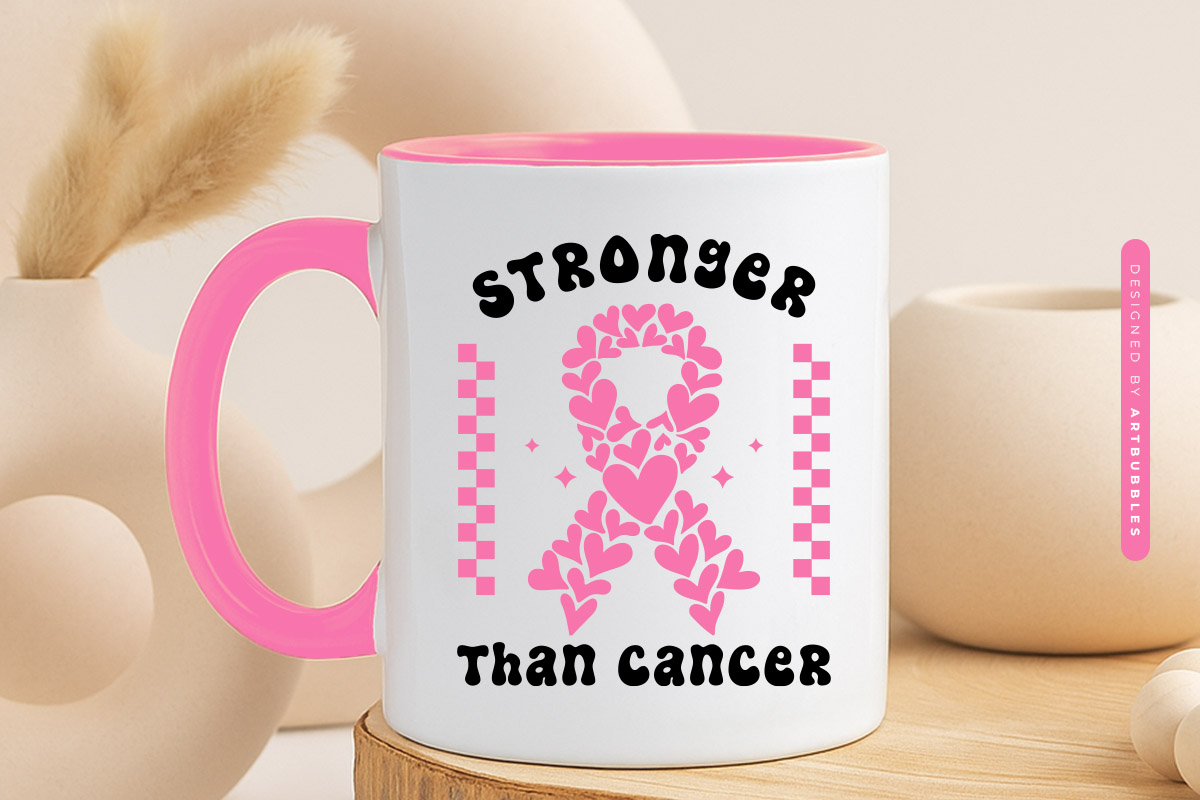 Stronger Than Cancer Retro SVG Design Mug Mockup Image.jpg