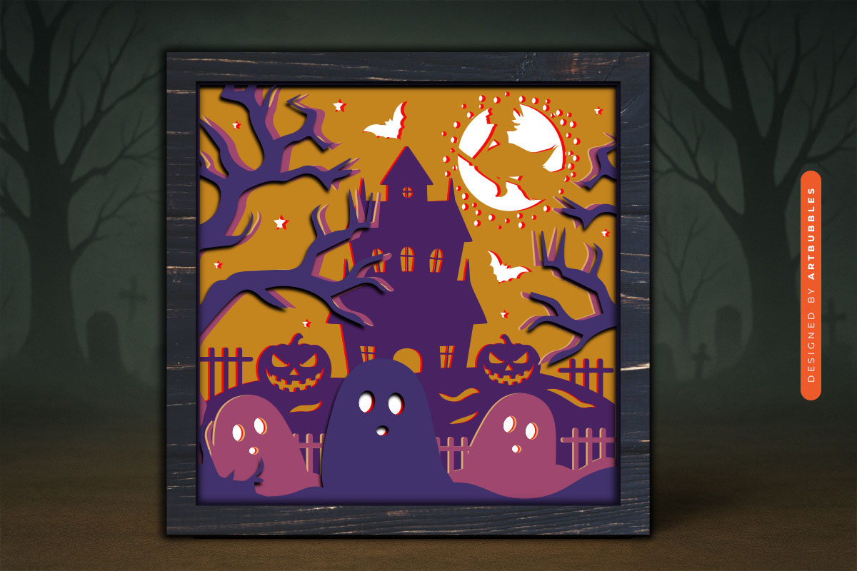 Halloween Shadow Box SVG Paper Cut File Image 3.jpg