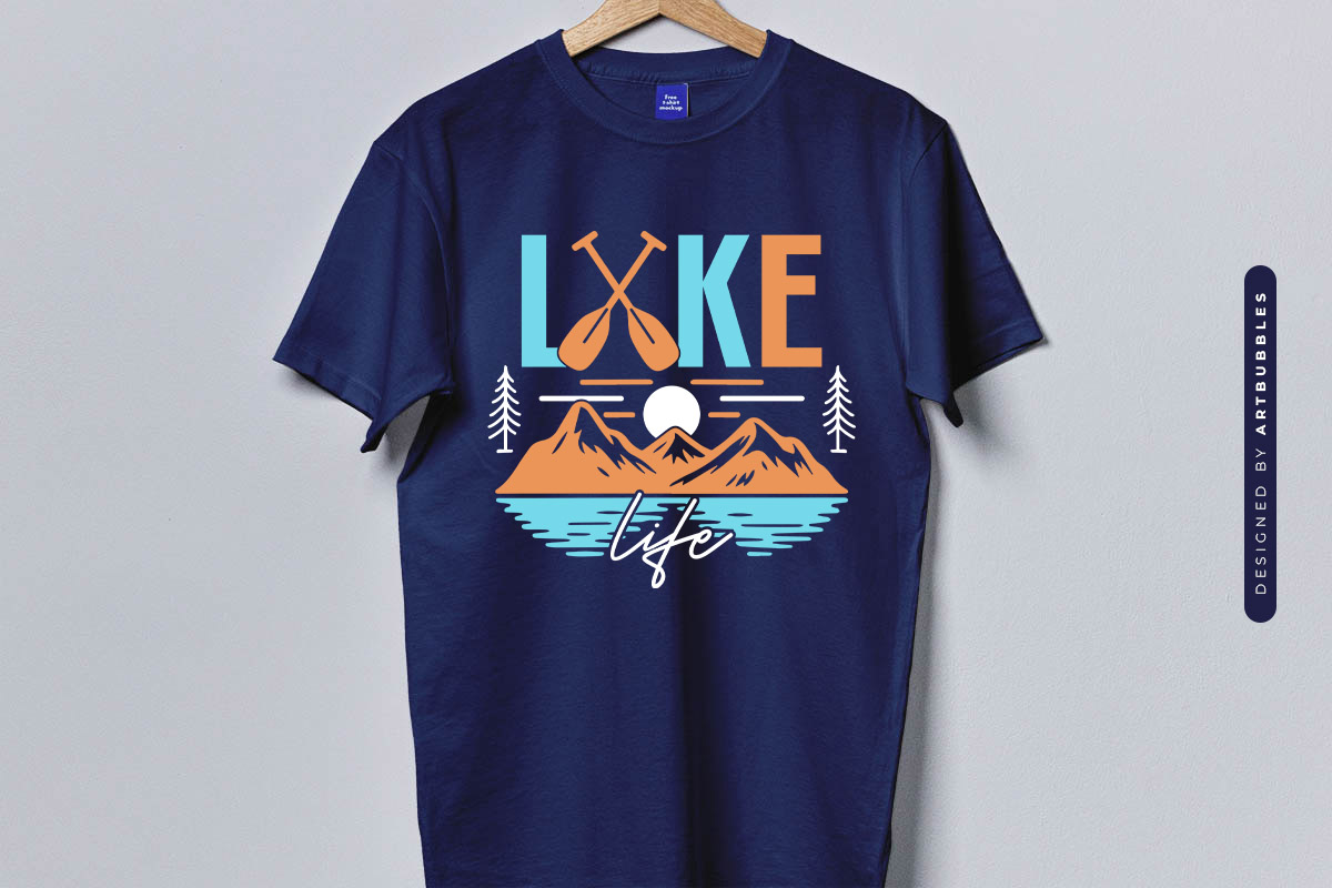 Lake Life SVG File Blue Shirt Mockup Image.jpg