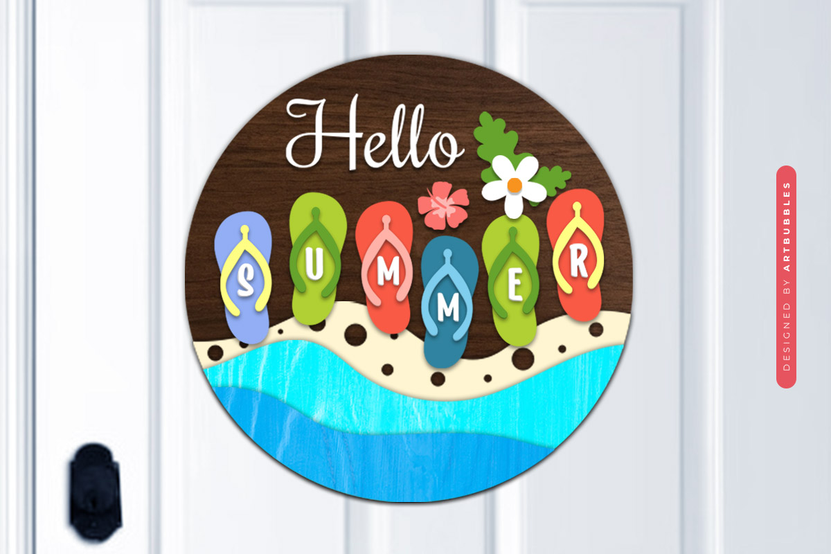 Hello Summer Round Sign SVG Design Image 2.jpg