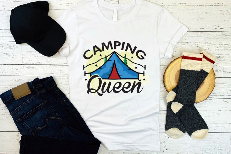 Camping Queen PNG Sublimation Transfer Shirt Mockup Image.jpg