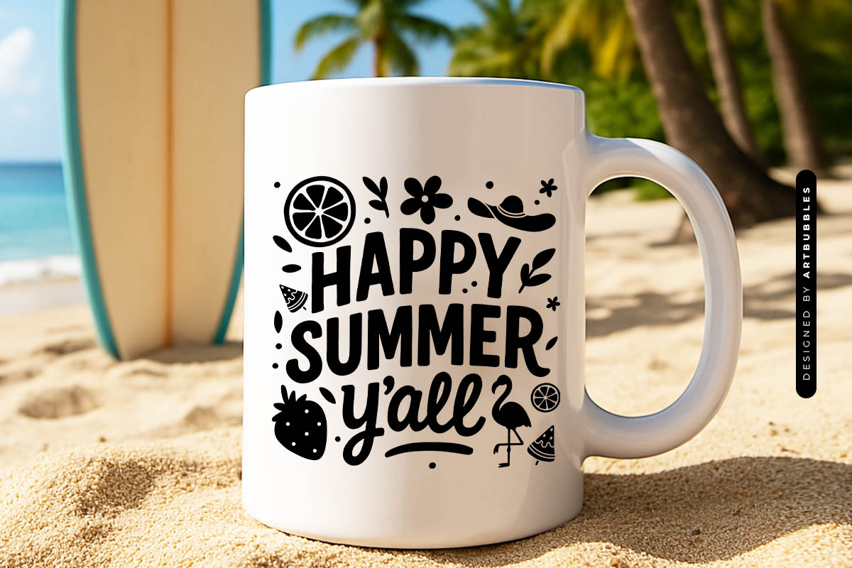 Happy Summer Y'all SVG Design Mug Mockup Image.jpg
