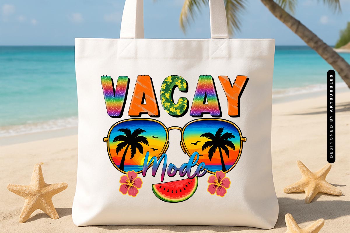 Vacay Mode - Summer Sublimation Print Tote Bag Mockup Image.jpg