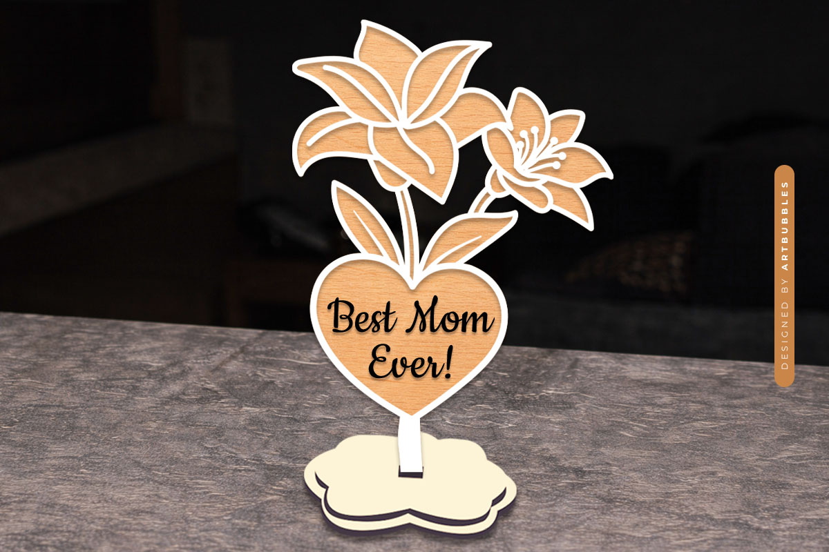 Hand Drawn Mother's Day Stand Flower SVG