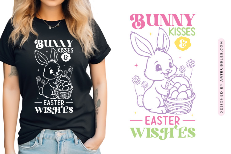 Bunny Kisses & Easter Wishes SVG File