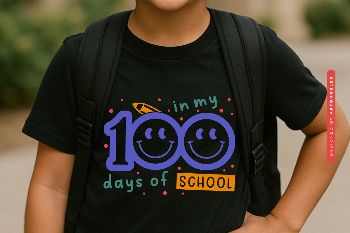 In My 100 Days of School SVG Design Shirt Mockup Image.jpg