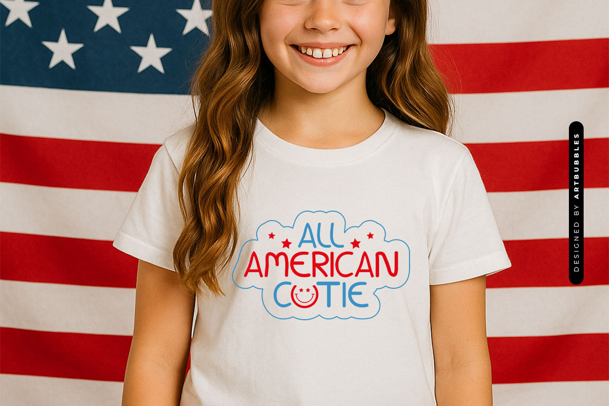 All American Cutie - 4th of July SVG Design Tshirt Mockup Image.jpg