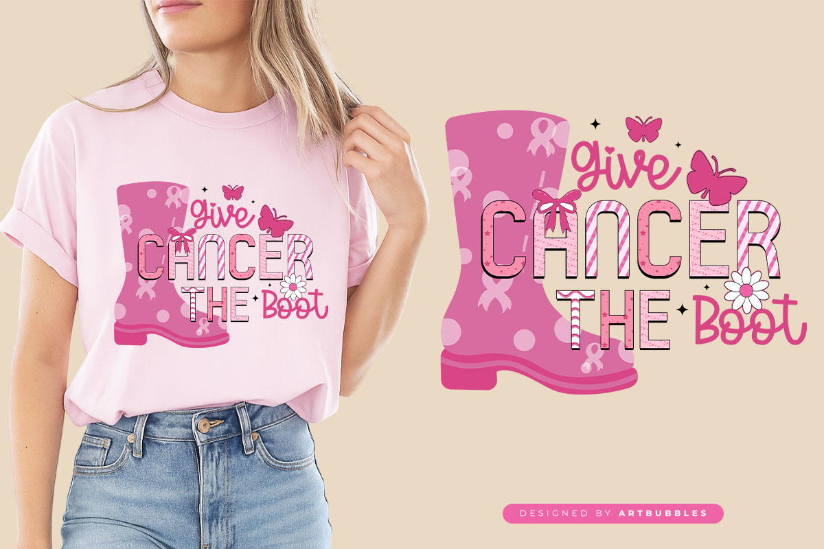 Give Cancer the Boot PNG Sublimation Print