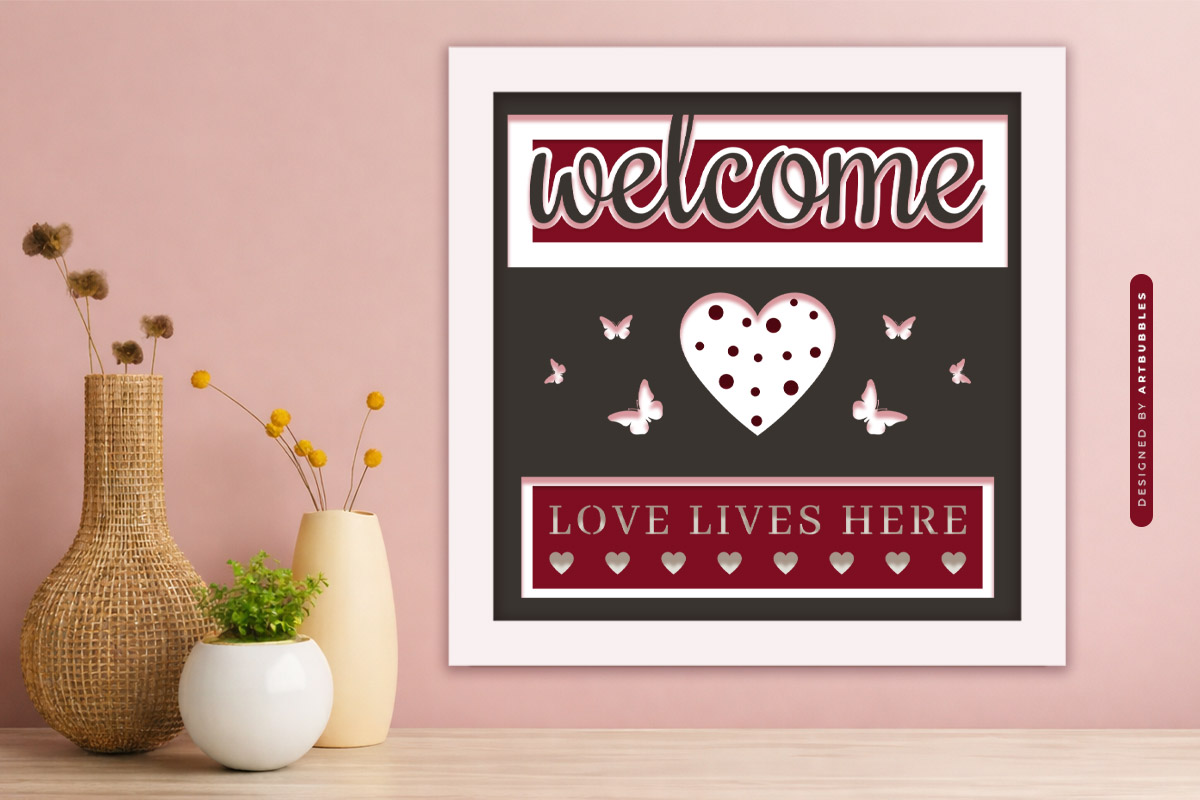 3D Love Lives Here Valentine Shadow Box SVG Image 4.jpg