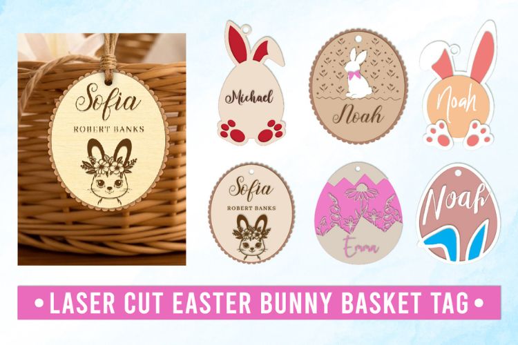 Laser Cut Easter Basket Tag SVG Bundle