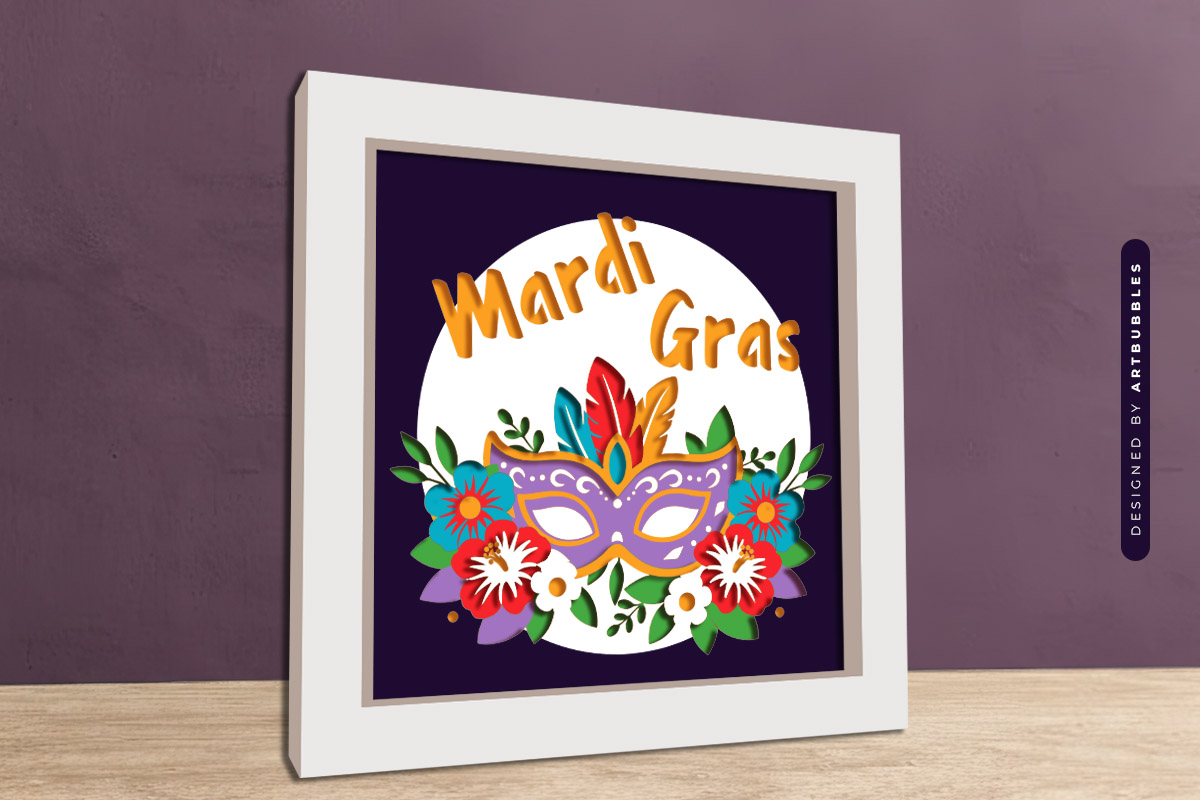 3D Mardi Gras Shadow Box SVG Bundle Image 3.jpg