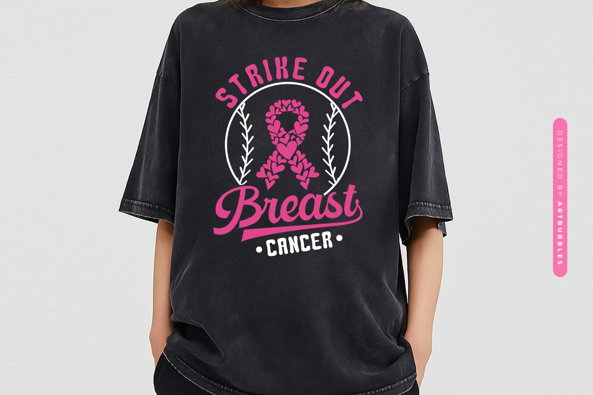 Strike Out Breast Cancer Retro SVG Cut File T-shirt Mockup Image.jpg