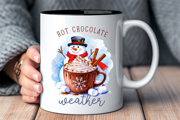 Hot Chocolate Weather - Winter Sublimation PNG Mug Mockup Image.jpg