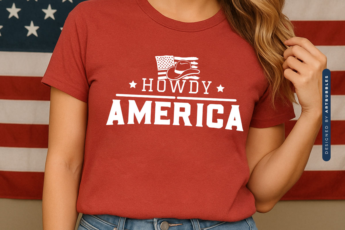 Howdy America - Western 4th of July SVG Tshirt Mockup Image.jpg