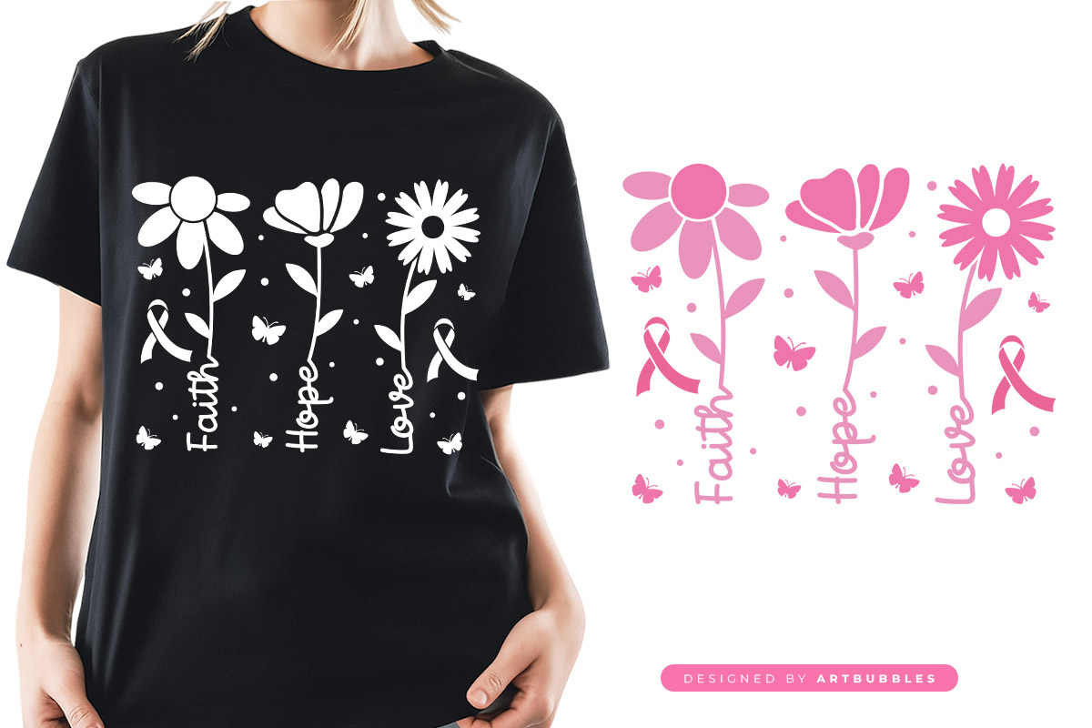 Faith Hope Love - Floral Breast Cancer SVG Shirt Mockup Image.jpg