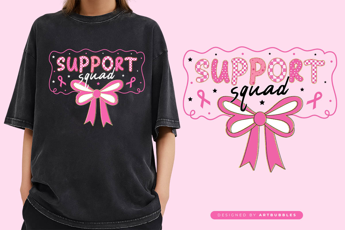 Support Squad - Coquette Breast Cancer Sublimation