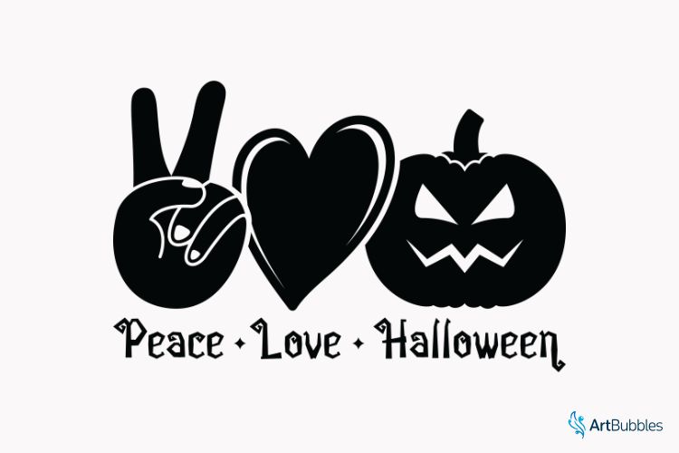 Peace Love Halloween SVG Vector Image.jpg