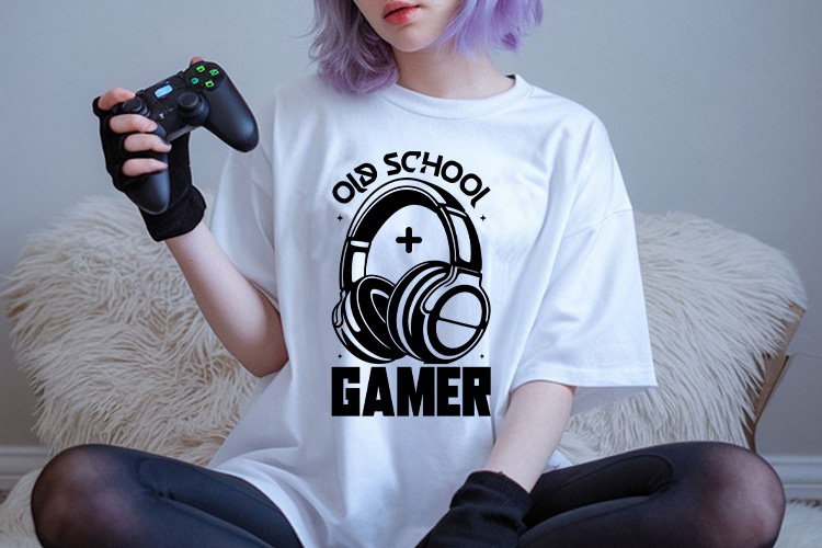 Old School Gamer SVG for Cricut & Silhouette Tee Mockup image.jpg