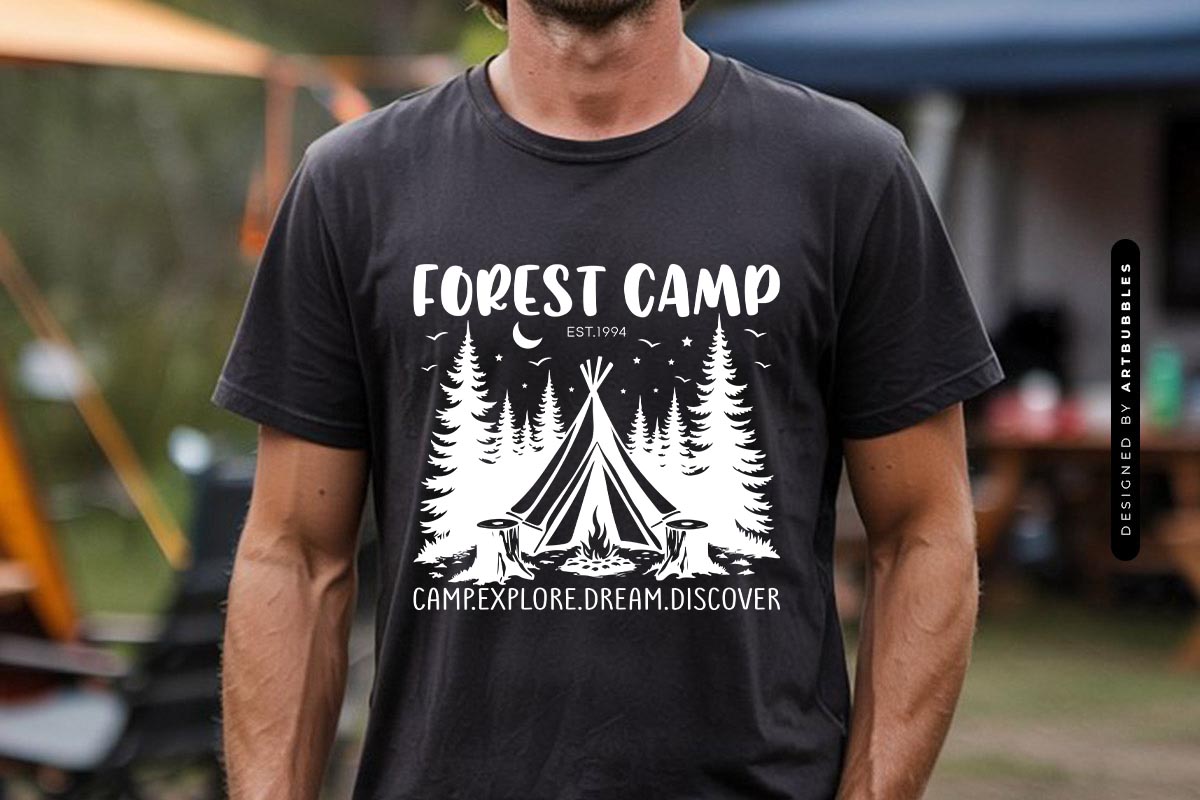 Forest Camp Est 1994 - Camping Silhouette SVG Tshirt Mockup Image.jpg