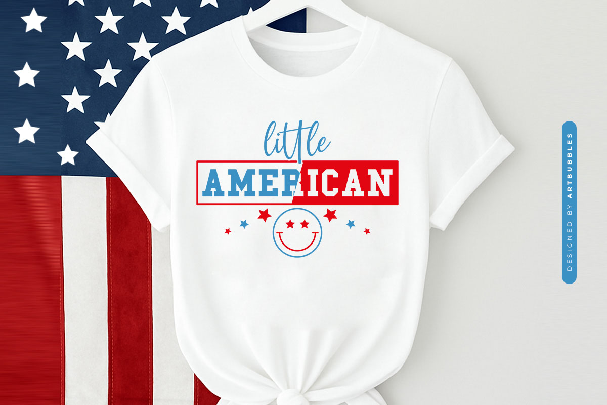 Little American - Kids 4th of July SVG Tshirt Mockup Image.jpg
