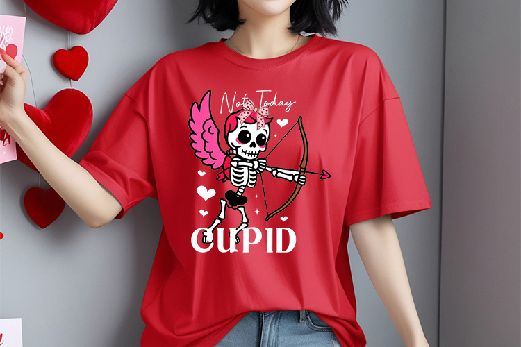 Not Today Cupid - Coquette Valentine PNG Sublimation Shirt Mockup Image.jpg