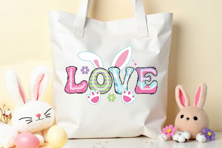 Love Easter Sublimation Ready to Press Tote Mockup Image.jpg