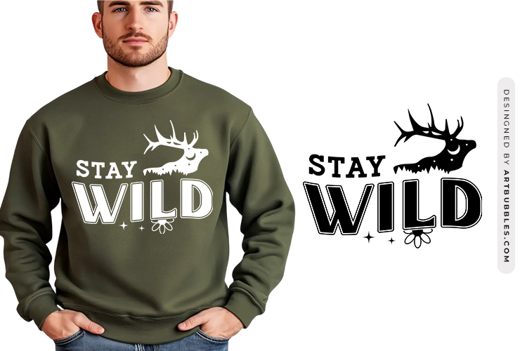 Stay Wild - Beautiful Wildflower Quote SVG