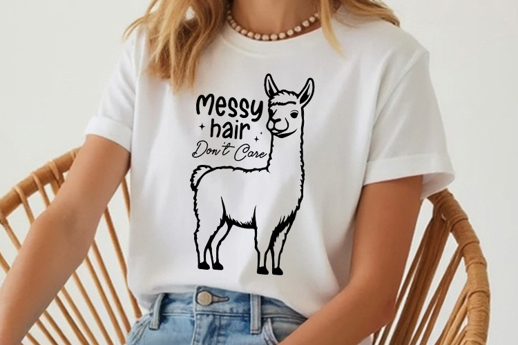 Messy Hair Don't Care - Funny llama SVG Tshirt Mockup image.jpg
