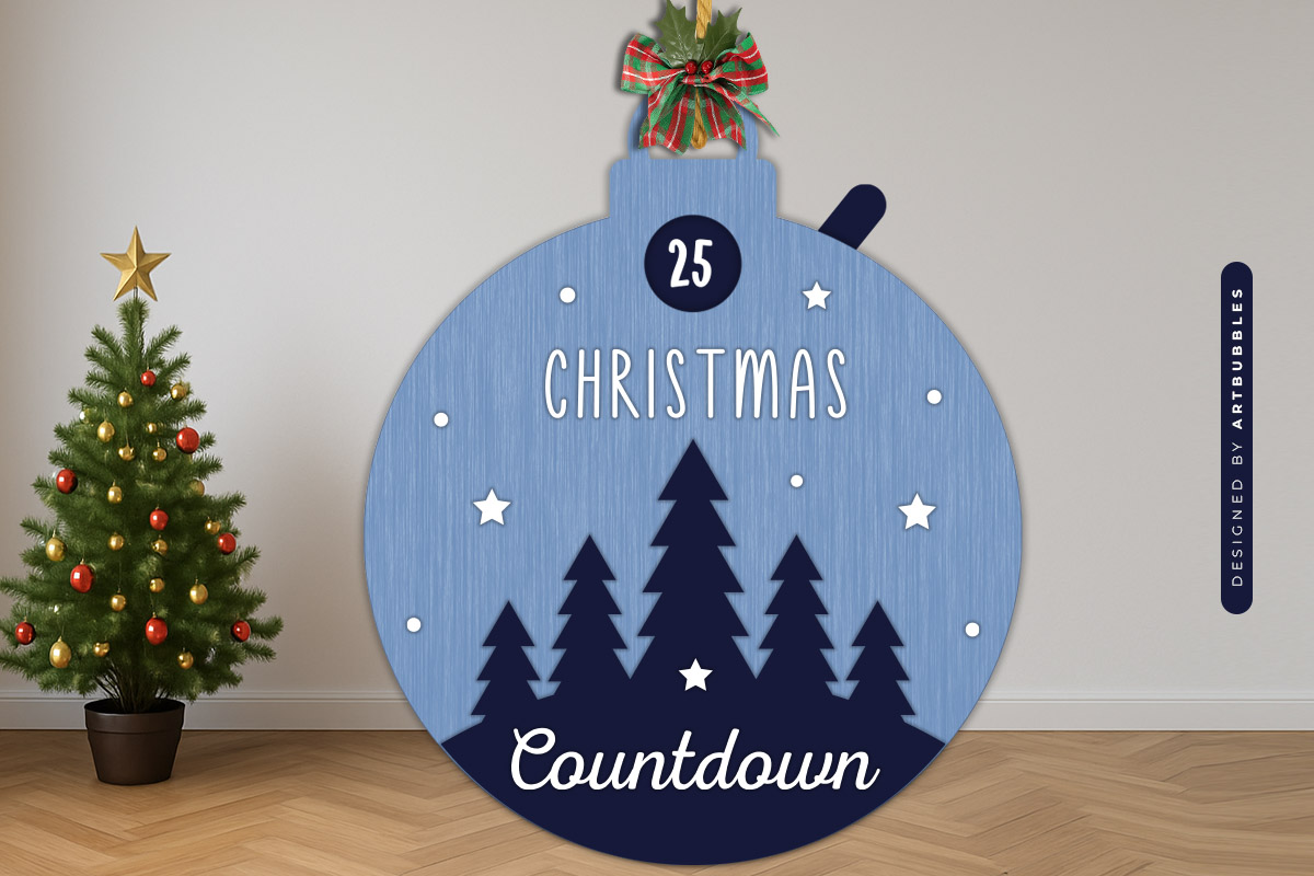 Laser Cut Christmas Countdown SVG Design