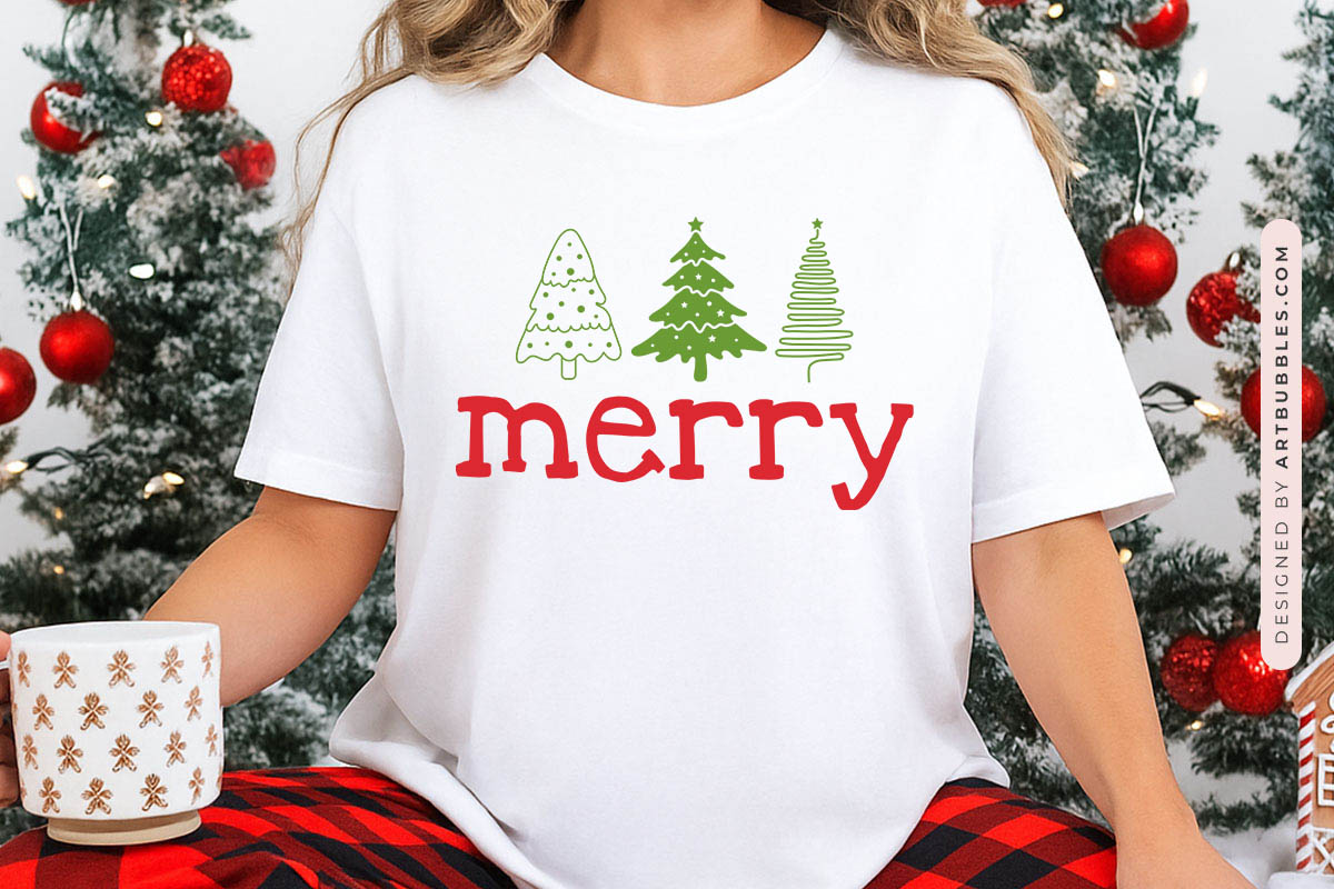 Merry - Christmas SVG Tree Design Shirt Mockup image.jpg