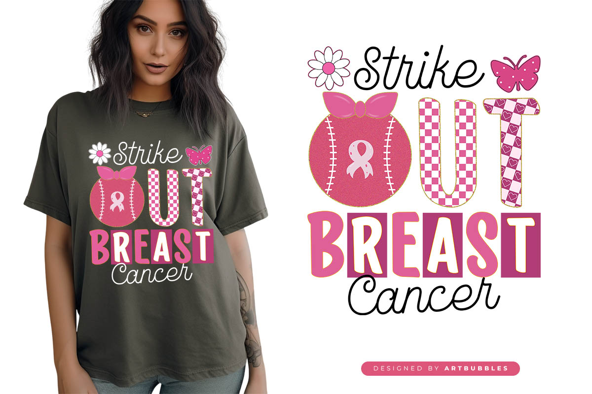 Strike Out Breast Cancer Sublimation Transfer