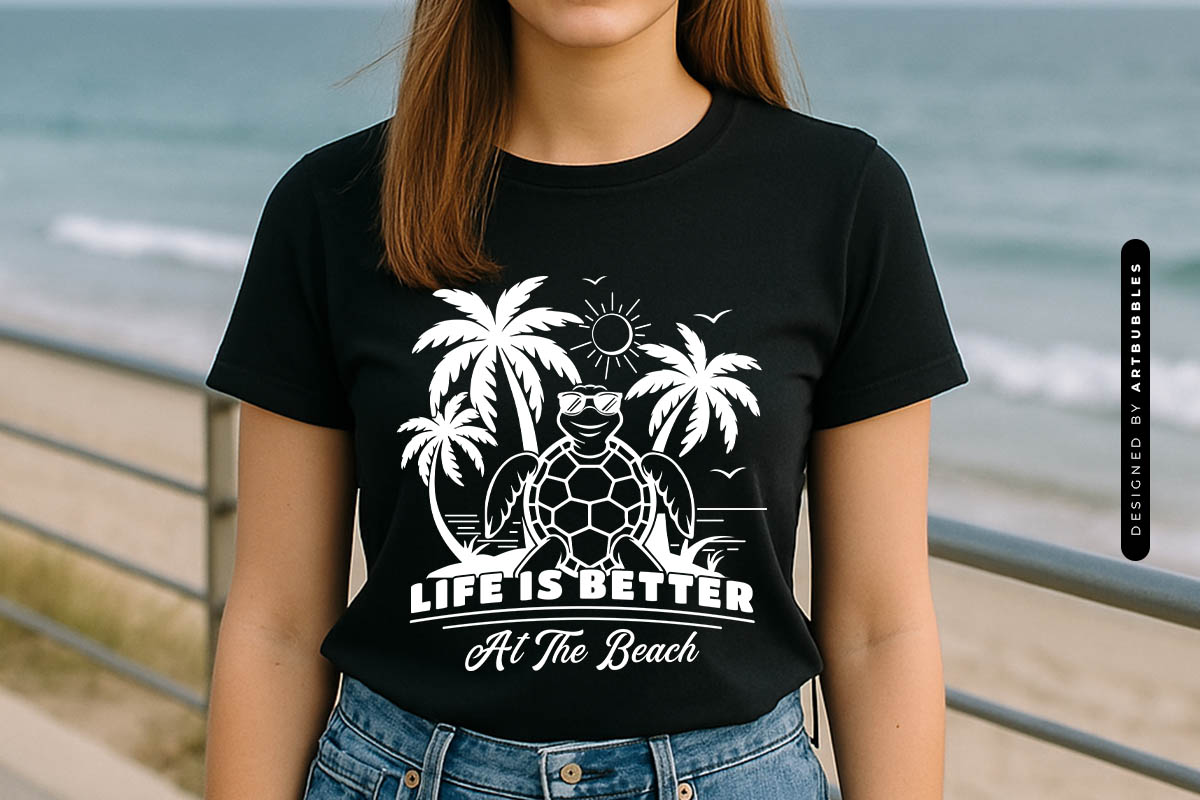 Life is Better at the Beach - Summer Vector SVG T-shirt Mockup Image.jpg